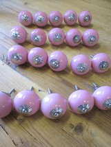 20 Pink Ceramic Drawer Door Knobs Pulls Handle Cabinet Dresser Hardware ... - £30.36 GBP