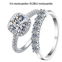 Moissanite Ring 1CT 2CT 3CT Brilliant Diamond Halo Engagement Rings For Women 0. - £87.00 GBP