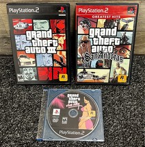 GTA Grand Theft Auto 3 III Trilogy Vice City San Andreas PS2 Game Lot of 3 - £18.25 GBP