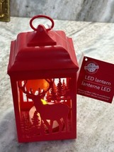 Christmas Home Purpurina  Red Deer Farol. 7 Inches Tall-Lantern. ShipN24Hours - $19.68