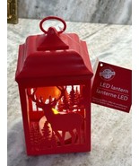 Christmas Home Purpurina  Red Deer Farol. 7 Inches Tall-Lantern. ShipN24... - $371.87 MXN
