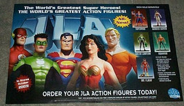JLA 17x11 action figure poster:Superman,Wonder Woman,Aquaman,Green Lantern,Flash - £16.02 GBP