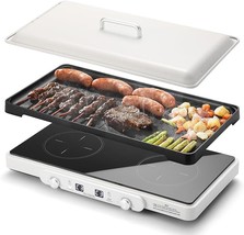 1800W Countertop Induction Cooktop, 2 Burners Grill With 10&#39;&#39; Removable ... - $296.99