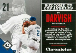 2017 Panini Chronicles Yu Darvish #80 Card LA Dodgers Texas Rangers - £1.36 GBP