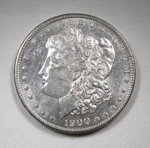 1900 Silver Morgan Dollar Semi-PL VCH AU Coin AN527 - £54.59 GBP