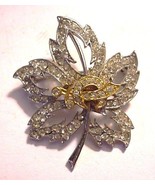 Rhinestone Filled Leaf Pin Masonic Brooch by ORA - £27.61 GBP