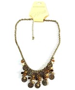 New Jaclyn Smith Collection Gold Tone Necklace Beads &amp; Coins 20” - $7.90 CAD