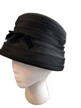 Vintage 1920 1940s 1950s 1960s  Gatsby Bucket Retro Black Hat - £23.32 GBP