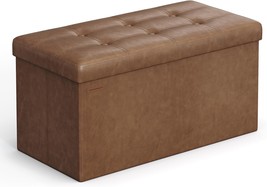Songmics Storage Ottoman Bench, Foldable Ottoman Foot Rest, 15 X 30 X 15... - $55.95