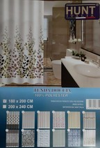 Shower Curtain with Rings IN Polyester HUNT CMS L180 Xh 200 - £9.01 GBP