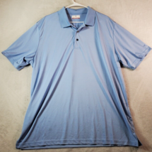 Grand Slam Polo Shirt Mens 2XL Blue Striped 100% Polyester Short Sleeve Collared - £11.54 GBP