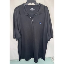 Tommy Bahama Men Golf Polo Shirt Pima Cotton Polyester Blend Black XXL 2XL - $24.72