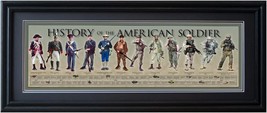 History American Soldier Framed Print Poster 36x11.75  Grooved Frame Molding 2&quot; - £103.69 GBP