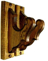 Oak Wooden Gun Rack Hangers Rifle Shotgun or Sword Classical Wall Displa... - $29.95
