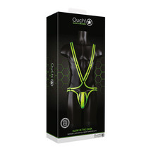 Ouch! Glow in the Dark Bonded Leather Full-Body Harness Neon Green S/M - £51.54 GBP