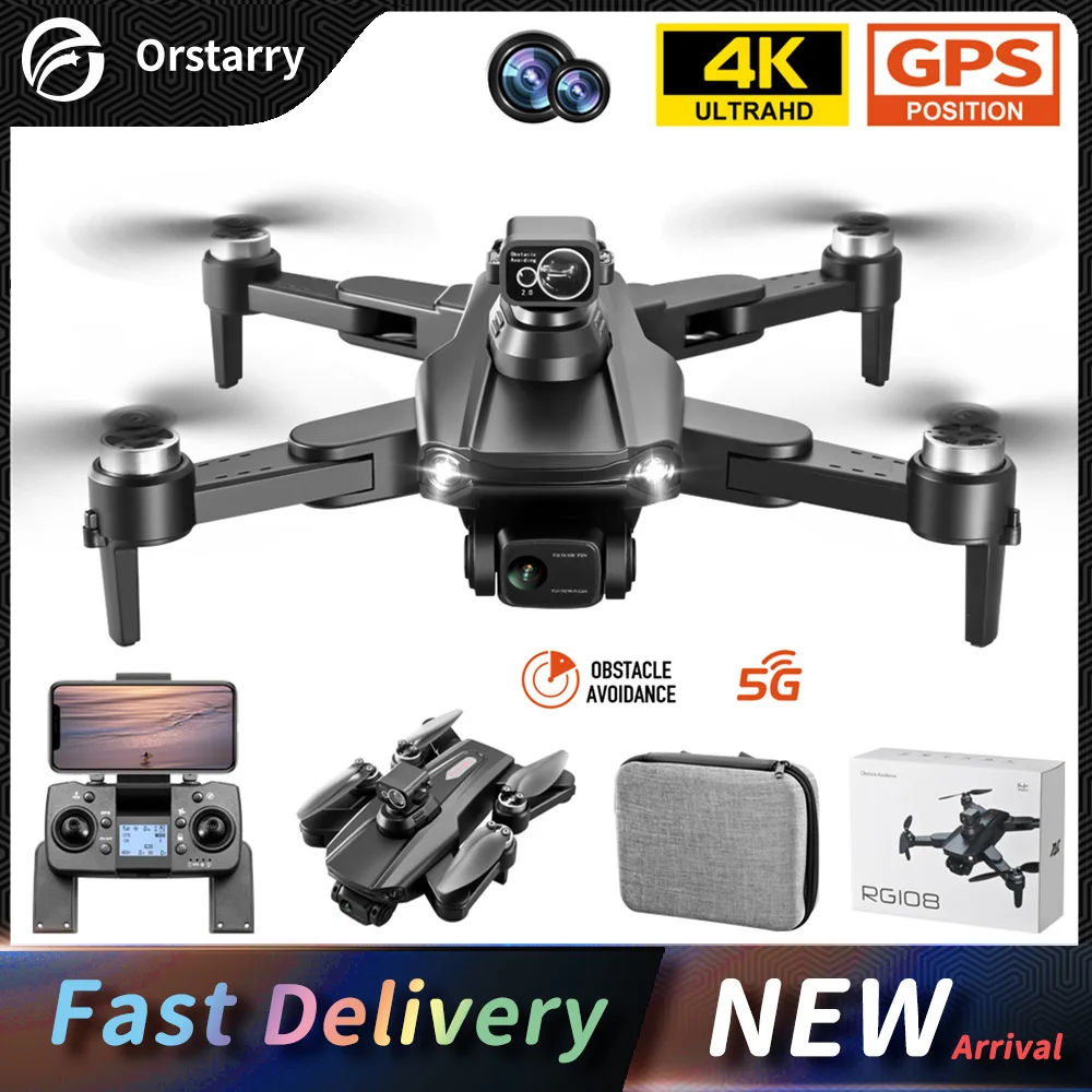 RG108 /RG108 Pro GPS Drone 4K Professional HD Camera FPV Obstacle Acoidance - £102.78 GBP+