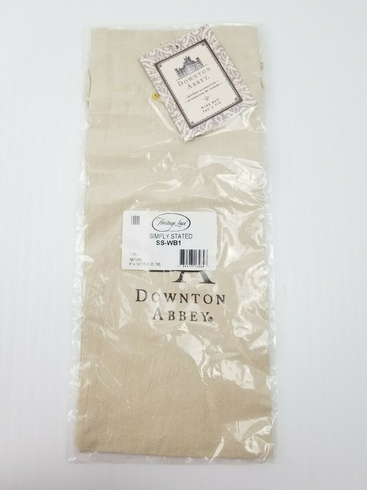 Heritage Lace Downton Abbey Wine Bag 6"×14" Natural Color Brand New Sealed - $13.85