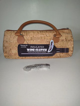 Primeware Thermal Insulated Wine Bag Clutch Tote w/Corkscrew -Cork Gold -NEW F S - £27.25 GBP
