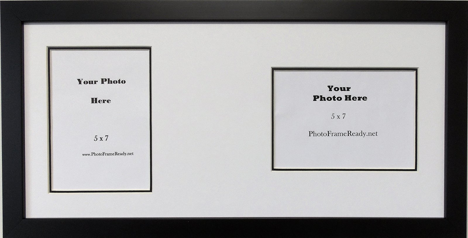Wall Hanging Double Photo Frame Holds 2-Two 5x7 Photos One Landscape One Vertica