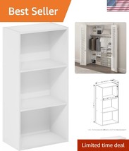 Luder 3-Tier Open Shelf Bookcase - Stylish White Storage for Any Room - $58.50