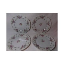 Set Of 4 Antique Porcelain Floral Plates Austria Marked Double-Headed Eagle Vtg - £36.98 GBP