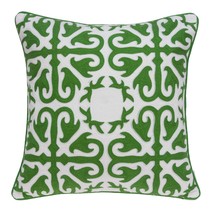 20&quot; X 7&quot; X 20&quot; Traditional Green And White Accent Pillow Cover With Poly Insert - £75.23 GBP