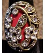 Hurrem Sultan ~ Turkish Goldtone Ring with Gemstones ~ Size 9 ~ Jewelry - $20.00
