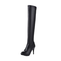 Ladies Over-Knee High Boots Pointed Toe Thin Heels Zipper Platform Plus Size 32- - £63.45 GBP