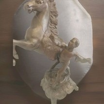 VINTAGE  BEAUTIFUL Cold Cast Bronze Horse Sculpture French BIG 17&quot; X 11&quot; - £152.92 GBP