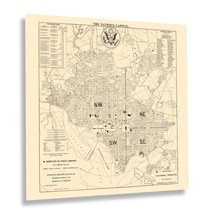 1905 The Nation&#39;s Capital Washington DC Map Poster Wall Art Print - $37.99+