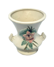 McCoy Urn Vase Pottery Blossomtime Two Handled Vintage 1940&#39;s Crazing Chip - £17.21 GBP