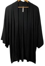 Soma Cool Nights Womens Sleep Cardigan Size XXL Black Open Front 3/4 Sle... - $16.78