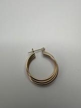Vintage 14k Yellow Gold Heavy Hoop Single Earring 2.6cm X 2.2cm 1.24g - £82.20 GBP