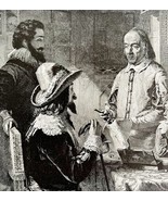 Harvey Demonstrating Circulation Of Blood Print Victorian 1894 Medical DWT2 - €34,61 EUR