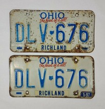 1997 Ohio License Plates Matching Set DLV 676 - £16.84 GBP