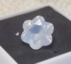 Blue Moon Quartz Flower Cut 12x8mm 5.27 cts.  Natural Gemstone - £44.84 GBP
