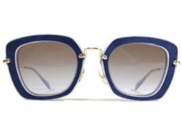Miu Sonnenbrille SMU 07O OAN-6P1 Blau Gold Lila Filz Quadratisch Braune Linsen - £92.35 GBP