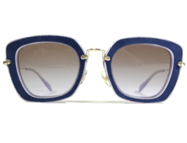 Miu Sonnenbrille SMU 07O OAN-6P1 Blau Gold Lila Filz Quadratisch Braune Linsen - £87.36 GBP