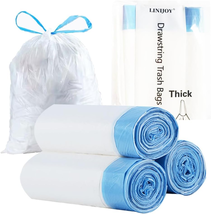 Strong 4 Gallon Drawstring Trash Bags, 60 Count, Unscented for Home &amp; Of... - £7.95 GBP