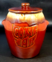 McCoy Pottery Brown Drip Glaze Cookie Jar With Lid #7024 Vintage Farmhou... - $39.59