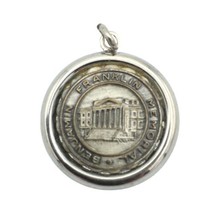 Benjamin Franklin Memorial Vintage Charm - Philadelphia Historical Silver Tone - £9.48 GBP