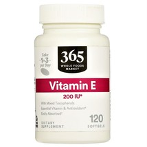 365 Whole Foods Supplements, Vitamin E 200 IU, 120 Softgels - £21.16 GBP