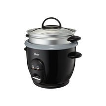 Oster Titanium Infused DuraCeramic 6-Cup Rice &amp; Grain Cooker with Steam Tray, Si - £58.52 GBP