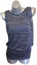 White House Black Market Sleeveless Top Size XS Blue Draped Cowl Back Tunic - $24.75