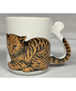 Vintage Cat Coffee Cup Mug w/Tail Handle Made In Japan - £7.50 GBP