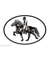 Icelandic Horse Decal - Equine Breed Oval Vinyl Black &amp; White Window Sti... - £3.19 GBP