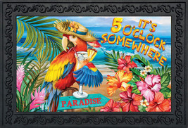 5 O&#39;Clock Paradise Summer Doormat Drinks Nautical Indoor Outdoor 18&quot; X 30&quot; - £26.88 GBP