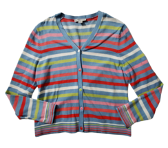 PENDLETON Women&#39;s Small Button Down Striped Cardigan Sweater V-Neck Colorful - £3.20 GBP
