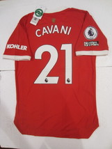 Edinson Cavani Manchester United EPL Match Slim Red Home Soccer Jersey 2021-2022 - £71.94 GBP