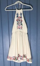 Butterflies Flowers Cream Halter Dress Juniors Medium Sexy Boho Easter S... - £7.74 GBP